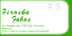 piroska fabos business card